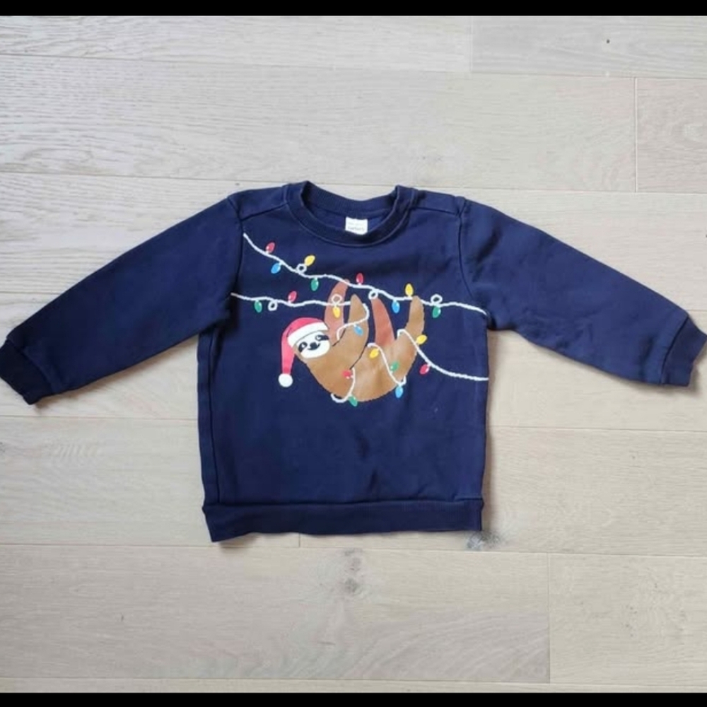 Carter's Christmas Sloth Holiday Sweater Baby Boy 24 Months Navy Blue